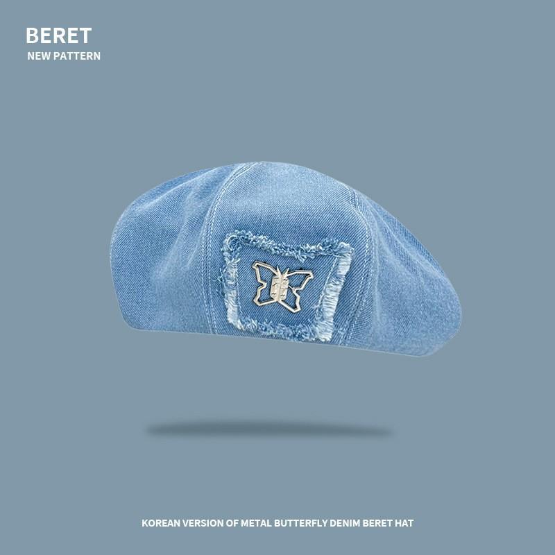 Cowboy beret children spring and autumn versatile face small bud painter hat literary newsboy hat tide