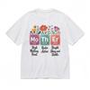 T-shirt Classique Créatif Respirant pour Femmes Tableau Périodique Mère Floral