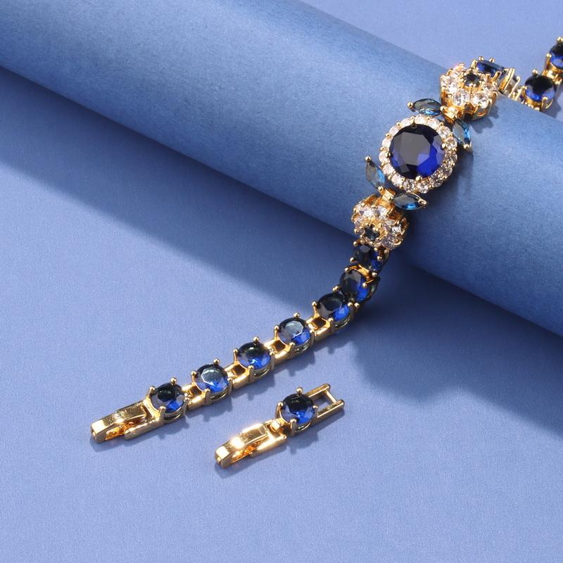 12-Colors Zircon Elegant Women'S Charms Italian Bracelet Gold Plated Luxury Wedding Jewelry Accessories