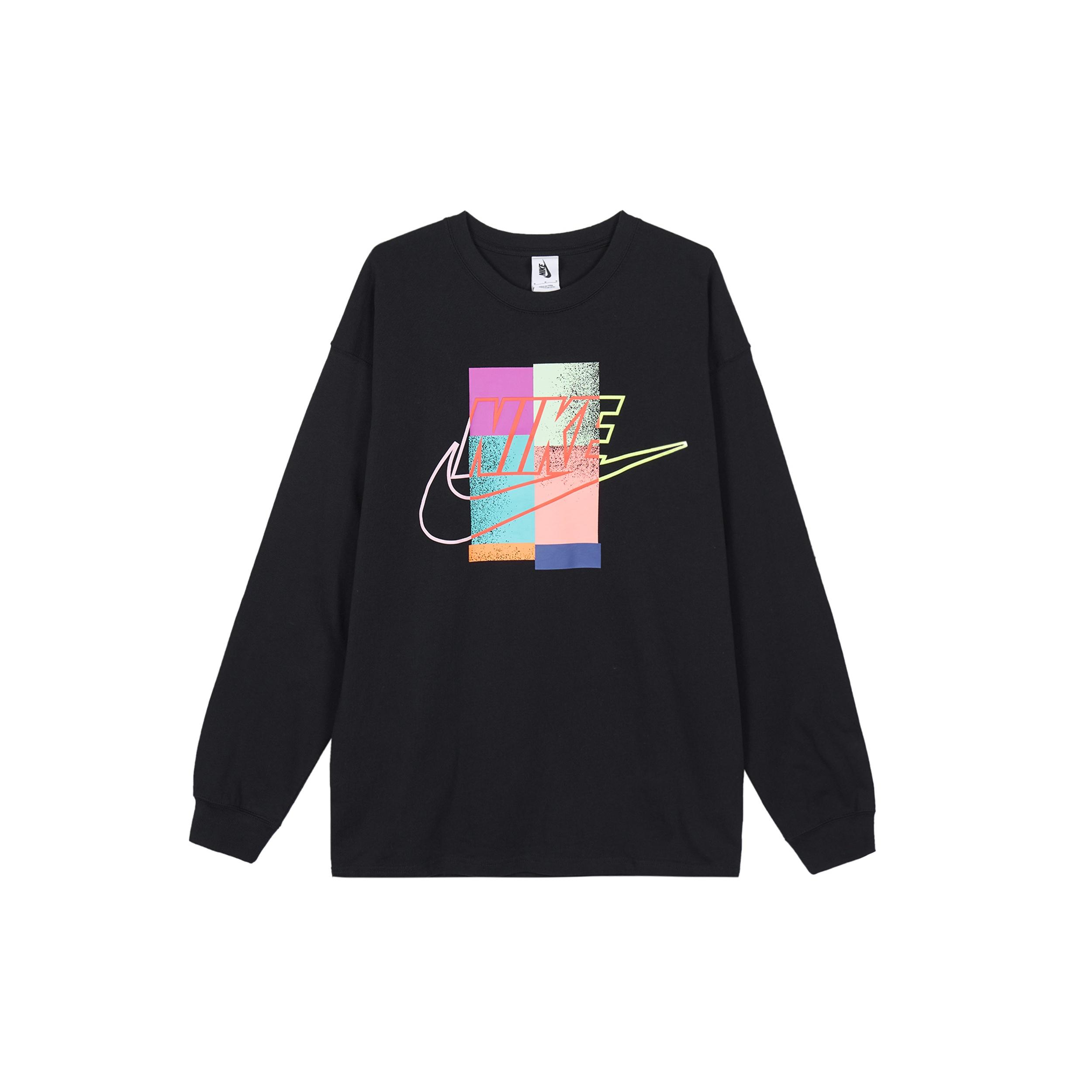 Nike x Atmos Jointly Signed Printing Round Collar Long Sleeve T-Shirt Men s CI3200-010 L