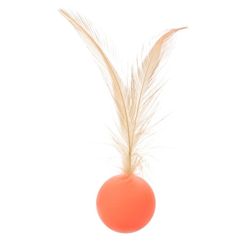 

Dog Interactive Toys Rubber + Feather Balls Kitten Puppy Toy Dogs Chew Ball оранжевый