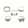 Retro Gothic Punk Street Ring Set: Distressed Black Hand Jewelry