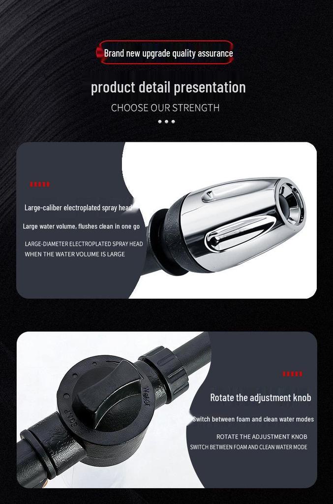 High-Pressure Black Foam Spray Gun for Watering and Car Wash
