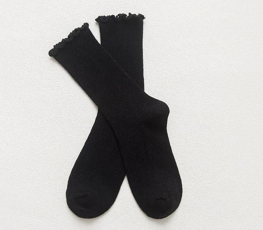 Șosete Dama Stil Japonez Culoare Solidă Până la Mijlocul Gambei Bumbac Striat