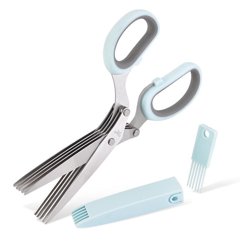 Stainless Steel Five-Layer Herb & Vegetable Scallion Shears