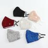 Reusable Sequin Face Mask Adjustable Ear Loops Washable Fabric Cover for Daily Use and Events