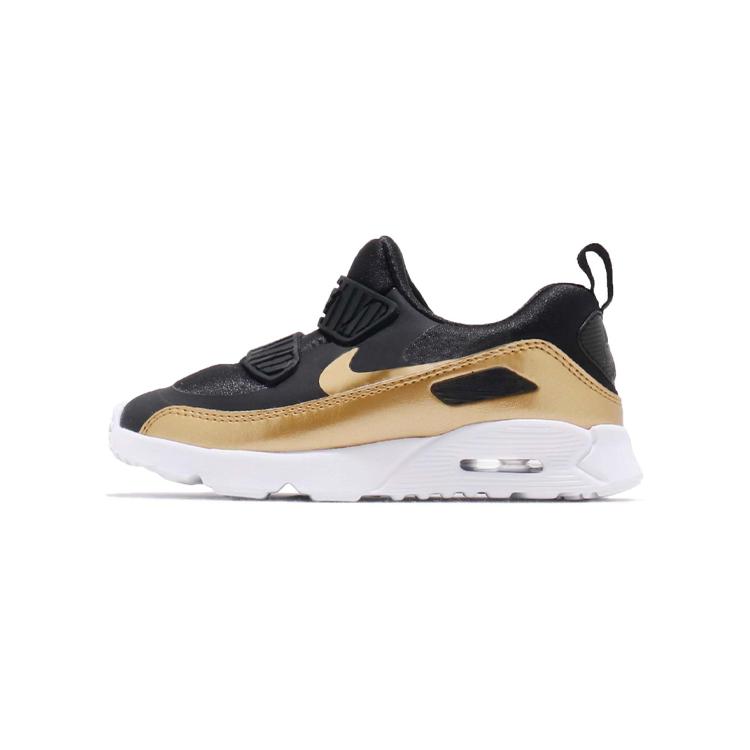 

Nike Air Max Tiny 90 Low top Toddler Shoes Black Gold Infant And Toddler 881928-006 22