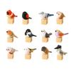 Miniature Basswood Carving Bird Decoration Sculpture Realistic Design with Wood Block Home Accent Thoughtfuls Gift