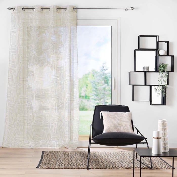 Rideau Voile Sable Pandore Blanc 140 X 240 Cm