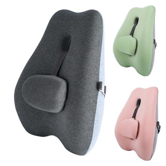 Chair Back Cushion Memory Foam Lumbar Support Cushion with Adjustable Slider Ergonomic Back Support for Office Workers Car Drivers Gamers
