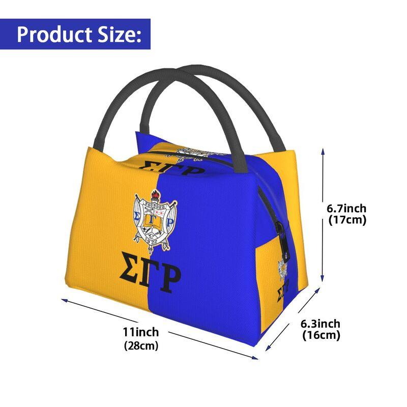 Sigma Gamma Rho 1922 Print Thermal Lunch Bag Women Portable Insulated Cooler Bag for Picnic Work Reusable Waterproof Lunch Box