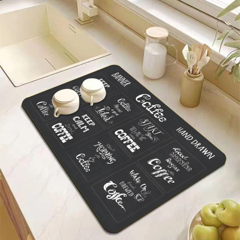 Drying Mat Coffee Mat Super Absorbent Drying Dish Drying Mats for Kitchen Counte Mat for Toilet Countertop Home Supplies