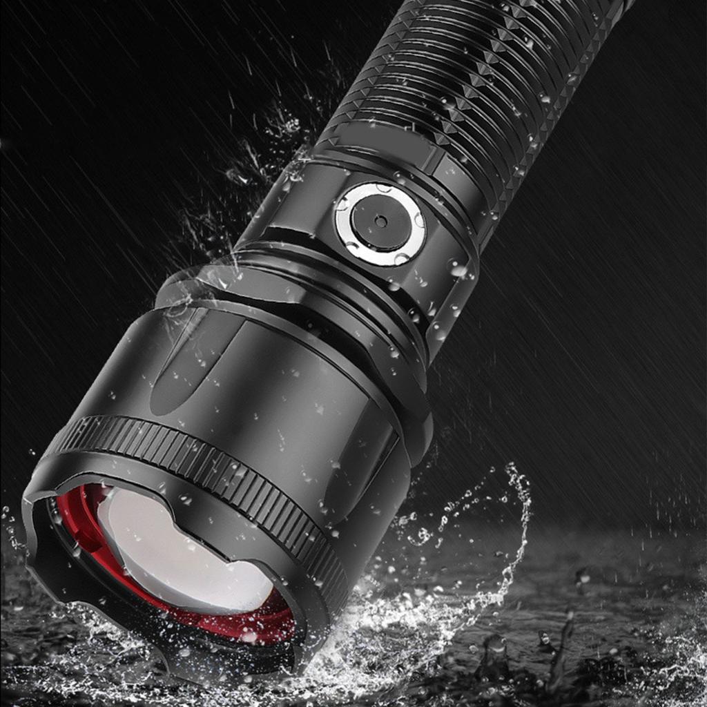 Telescopic Focus Flashlight XHP160 LED Super Bright Flashlight for Camping Hiking Biking