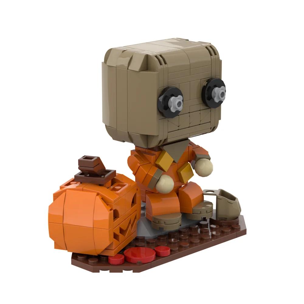 Gobricks MOC Horror Movie Halloween Trick'r Treat Brickheadz Bricks Model Pumpkin Man Ghost Cat Building Blocks DIY Toys Gift