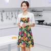 unframed Creative Plant Priinting Women Kitchen Aprons Cooking oil-proof Cotton Linen Antifouling Chef Apron 55x68cm