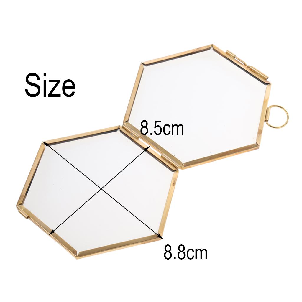 Glass Photo Frame Hexagonal Hanging Picture Holder for Modern Home Decoration Wall Display