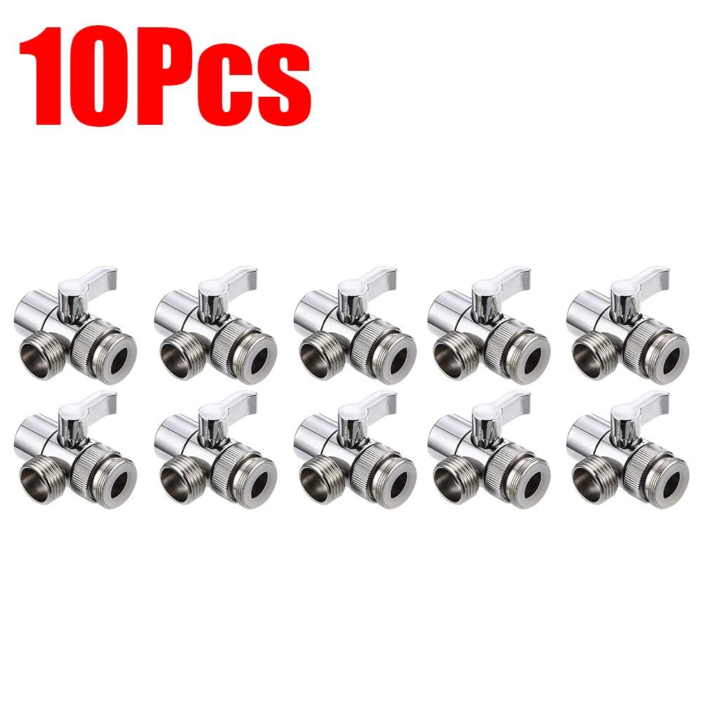 3 Way Water Tap Connector Splitter Copper Kitchen Sink Splitter Diverter Valve Leak-Proof Switch Faucet Adapter for Bathroom