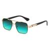 Luxury Metal Double-Bridge Square Sunglasses Men Square Frame Sun Glasses Outdoor UV Protection Glasses Trendy Travel Eyewear
