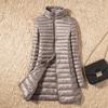 Winter  Women Down Jackets Ultra Light Duck Down Coat Long Puffer Jacket Slim Black Parkas