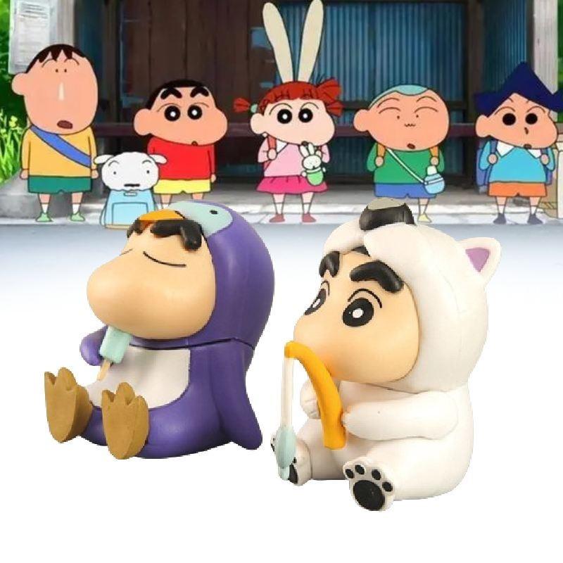 Charming Crayon Shin-chan Figurine Set Adorable Pvc Anime Character Toys 6cm