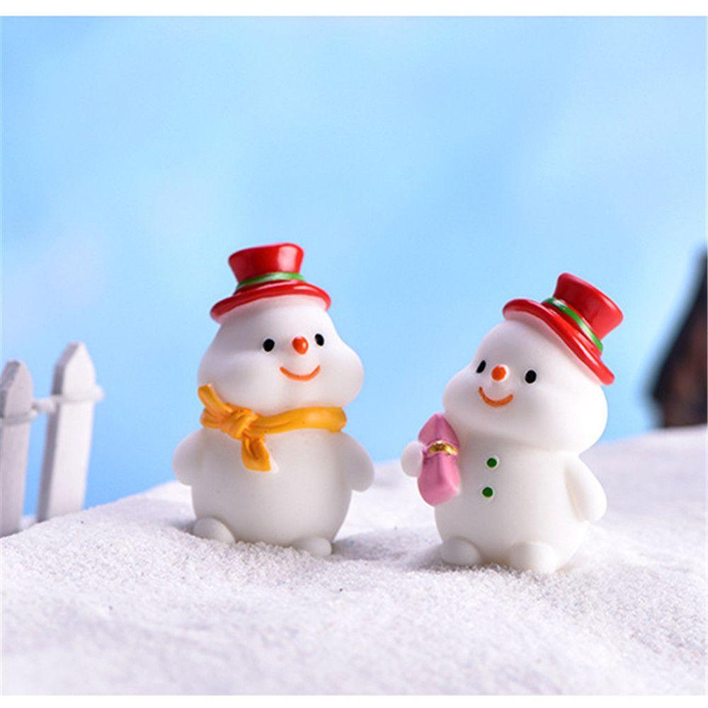 Bonsai Decor Micro Landscape Christmas Figurines Miniature Snowman Santa Claus Xmas Tree
