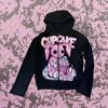 Y2K Zip Retro Pár Hip Hop Mikiny Mikina Volná Oversized Harajuku High Street Pánské Dámské Streetwear 2000s Emo Dívky