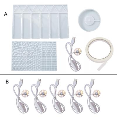 Hexagonal Light Resin Molds Mosaic Shape Decor Box Silicone Molds for Epoxy Resin Casting DIY Home Candlestick Ornament