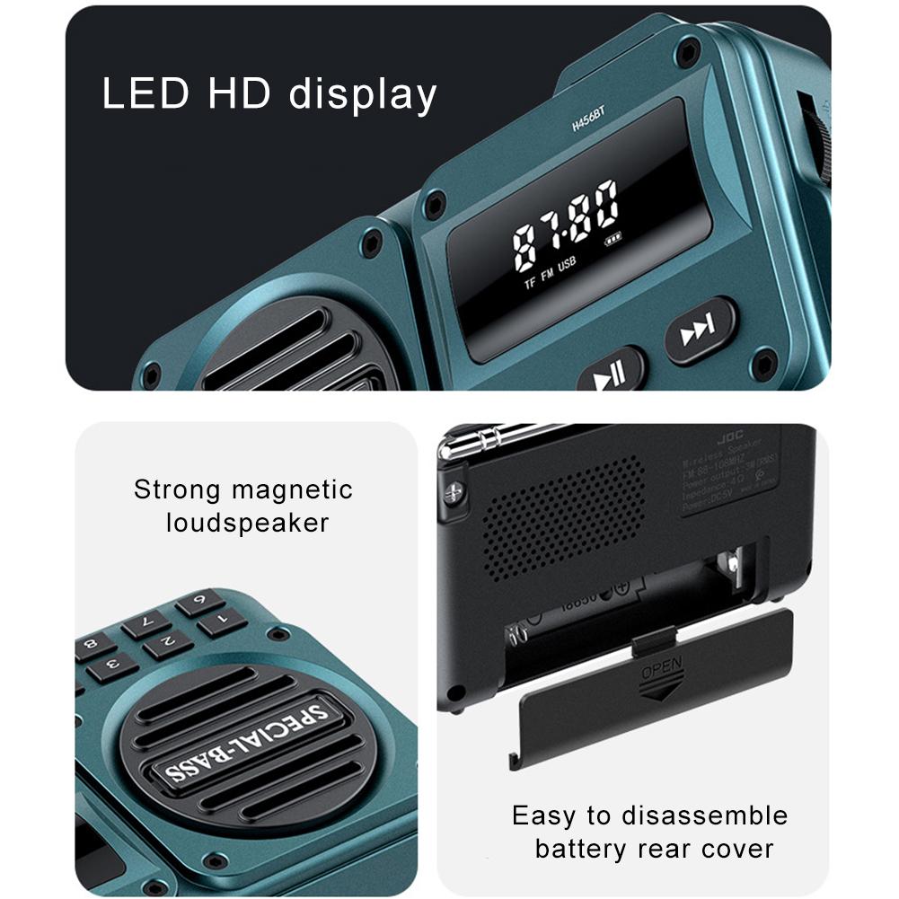 Digital FM Radio Portable High Sensitivity Radio Recorder BT 5.4 Radio Speaker Receiver Alarm with LED Display for Seniors Elder