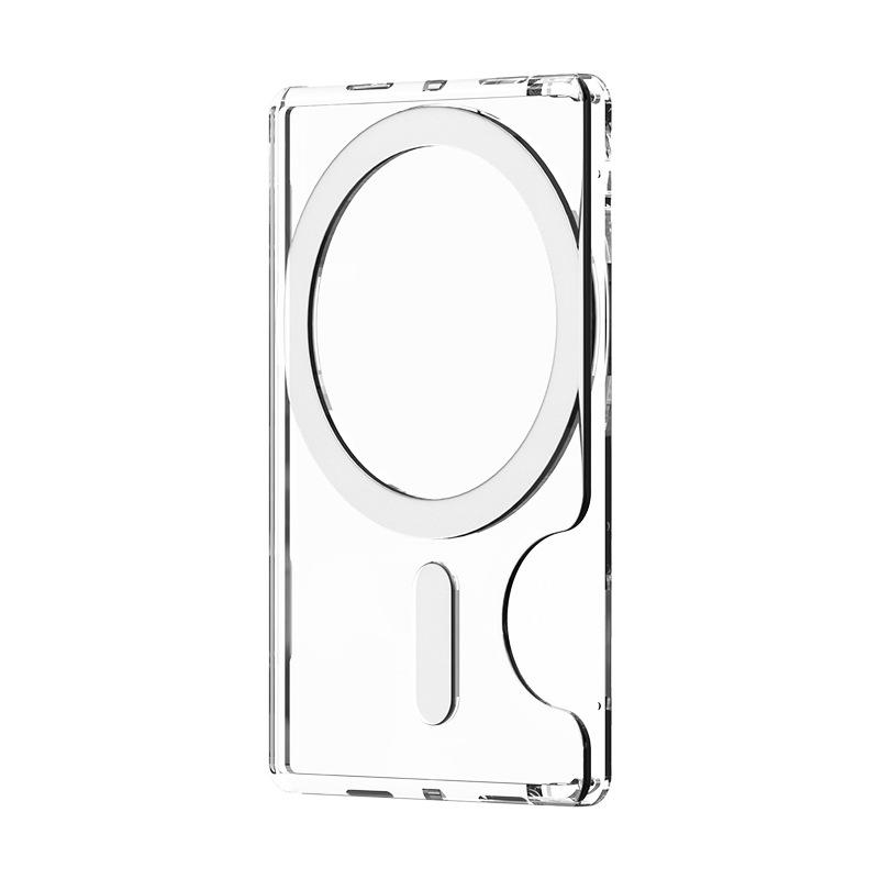 Strong Magnetic Magsafe Side Push Elastic Buckle Back Sticker Magnetic Card Bag Apple Mobile Phone Case PC Transparent Collection Protective Card