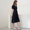 MITTE Poplin Shirring Dress_Black