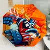UFO Robo Grendizer2 Print Automatic Umbrella, 8 Rib Iron Frame, Plastic Handle, Suitable for Outdoor Travel &Daily , Ideal Gift