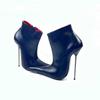 Fashion FHC 14cm Extremely Pointy Toe Unisex High Heeled Ankle Boots,Men Bed Cosplay Shoes,Woman Fetish Short Botas,Black,Custom Color