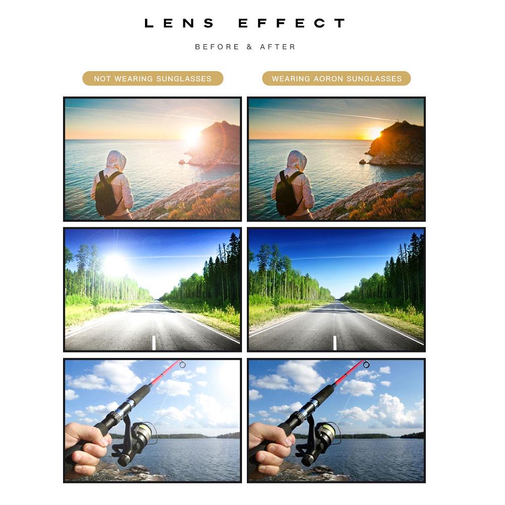 AORON Polarized Men Sunglasses Classic Pilot Driving Sun Glasses Metal Frame Mirror Lens Sunglasses Gifts