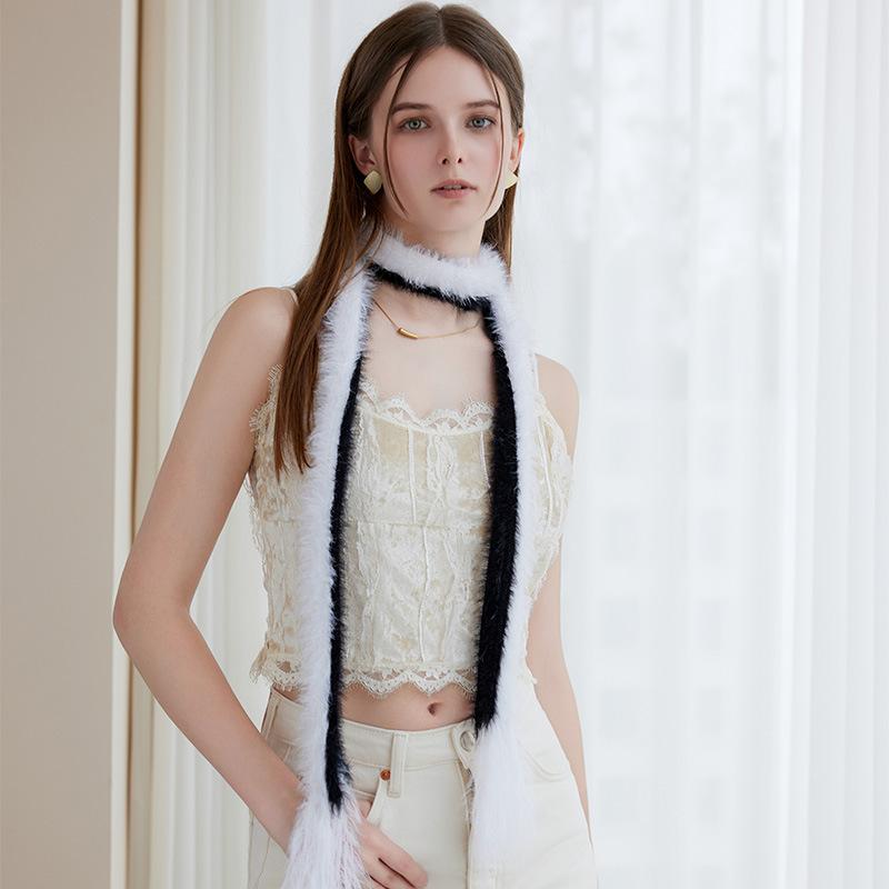 Winter New High-end Warm Knitted Scarf Women's Winter Micro-roll Atmosphere Neck Scarf Fashion Decoration