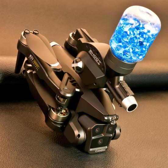 2.4GHz Remote Control Drone with 8K Three Cameras Brushless Motor Aerial Photography Water Bombs Launching Drone Kids Adult RC Quadcopter Toy