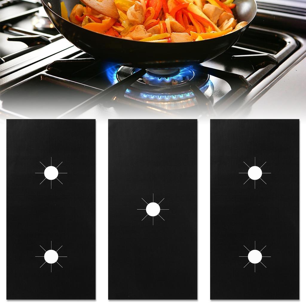 Universal Gas Stove Protectors Reusable Gas Stove Burner Covers 5 Hook Non-Stick Heat Resistant Stove Top Gas Protector for Home