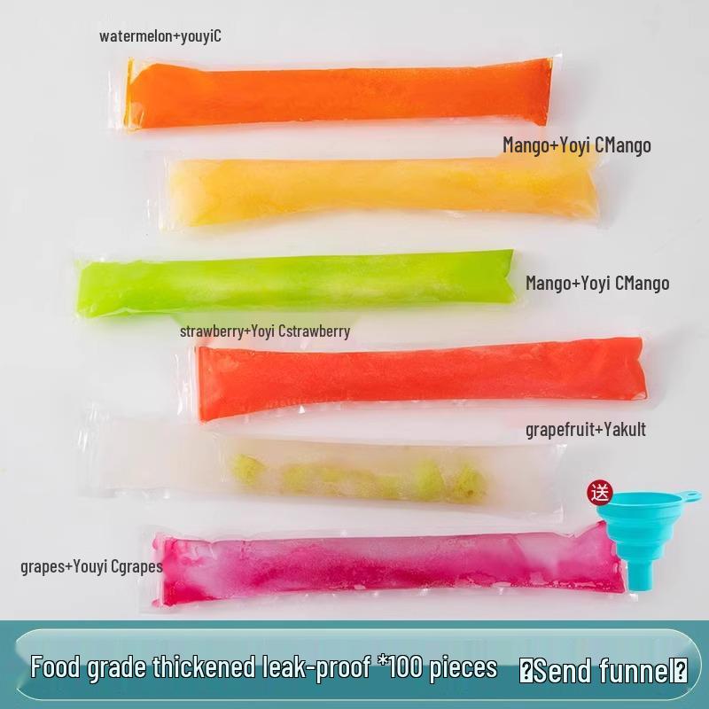 Disposable DIY Popsicle Bags - Self-Sealing, Food-Grade for Homemade Slushies
