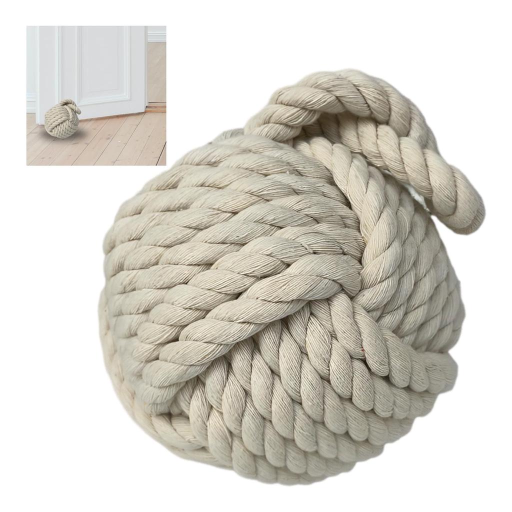 heizi Jute Rope Door Stopper, Indoor Use, Strong Weight, Stylish Scandinavian Interior Design (Beige)