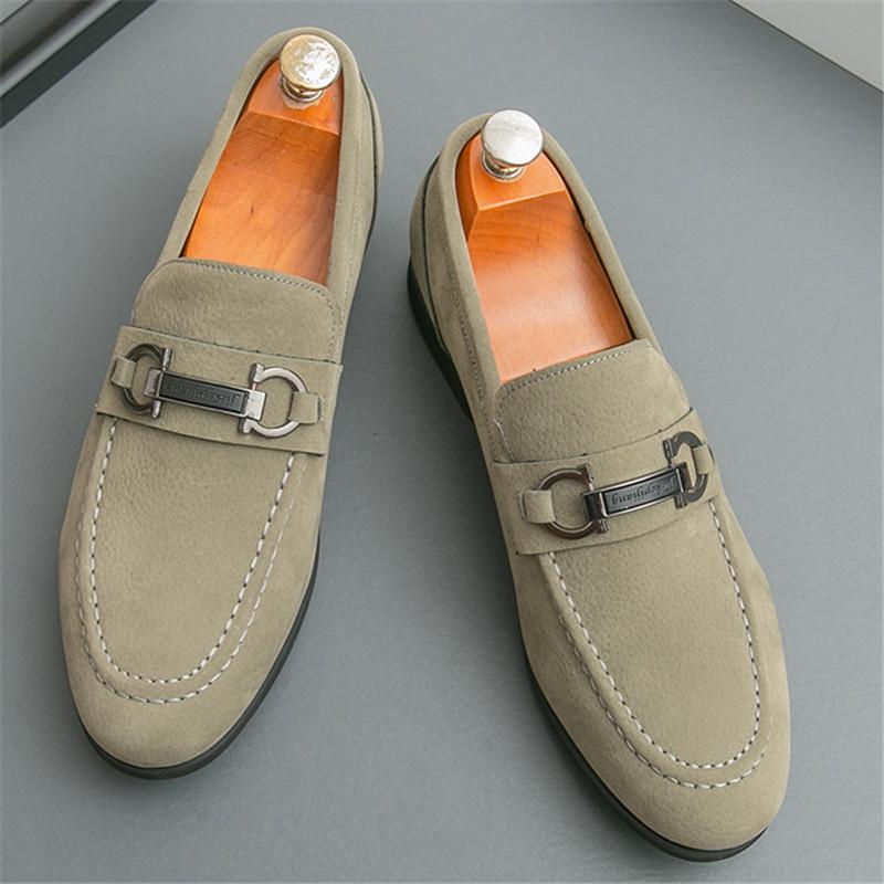 Designer New Suede Leather Slip On Loafers New Men's  Patent Leather Shoes Designer Formal Wedding Dress Homecoming Footwear