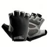 Cycling Half Finger Gloves Non Slip Breathable Lightweight Comfortable Palm Padding Adjustable Wrist Strap for Outdoor Sports