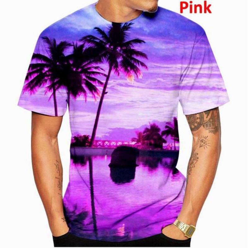 

Мужская летняя рубашка с принтом в виде пальмы, короткий рукав, свободная, дышащая, летняя, праздничная, пляжная, гавайская, футболки, топы 3XL