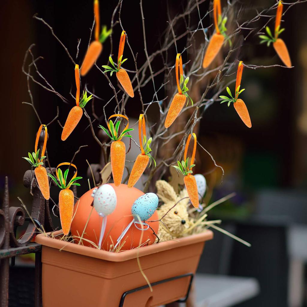 6-120PCS Versatile Easter Carrot Pendant Party Hanging Ornament Spring Home Decor Festive Celebration Decorative Accent