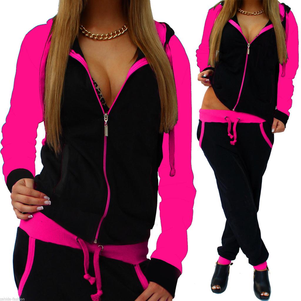 Sports New Style Womens Hoodie Set Sweatshirt Casual Track Suit Jogging Femme