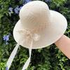 Summer Straw Hat For Women With Wide Brim And Bow Tie Sunshade Sun Hat