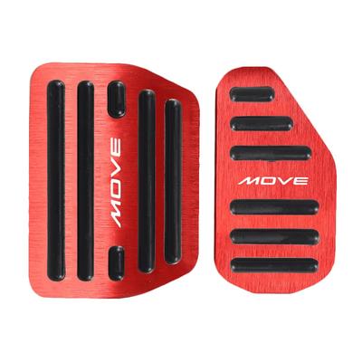 SAWAKAKI Daihatsu Move LA850S LA860S Exclusive Design with Logo, Aluminum Axle Pedals, Brake Pedal Cover, Set of 2 (Red)
