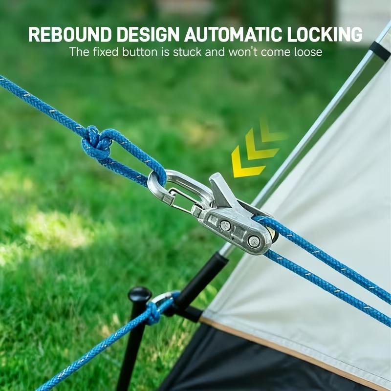 4/6pc Rope Set with Roller Tensioners,Includes Locking Buckles for Secure Fastening,Suitable for Camping,Boating,and Outdoor Use