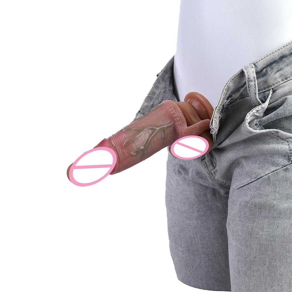 Penis Sleeve Penis Extender Condom Sex Toys for Men Dildo Enlargement with Penis Ring