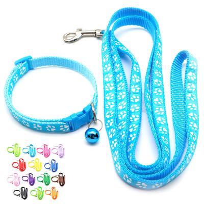 Hunde Pfotenabdruck Haustier Zugseil Verstellbar mit Halsband Welpenhalsband Set Haustier Spazierleine Atmungsaktiv Welpen Katze Zubehör