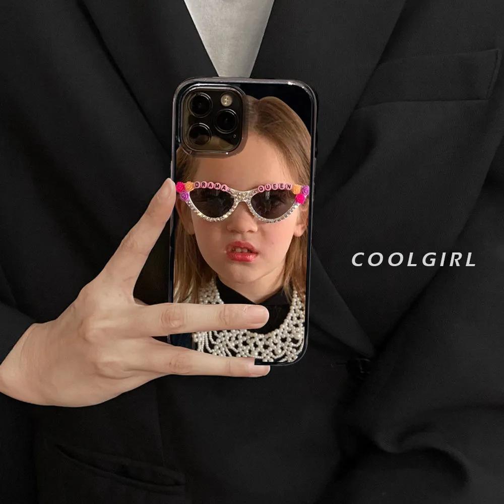 Cool Sunglasses Little Girl Personalized Phone Case for iPhone 17 AIR 16 15 14 13 12 11 PRO MAX MINI XSMAX XR 7 8 PLUS Y2K Cover