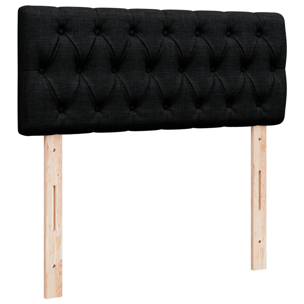 Box Spring Bed with Mattress Black 120 x 190 cm Fabric